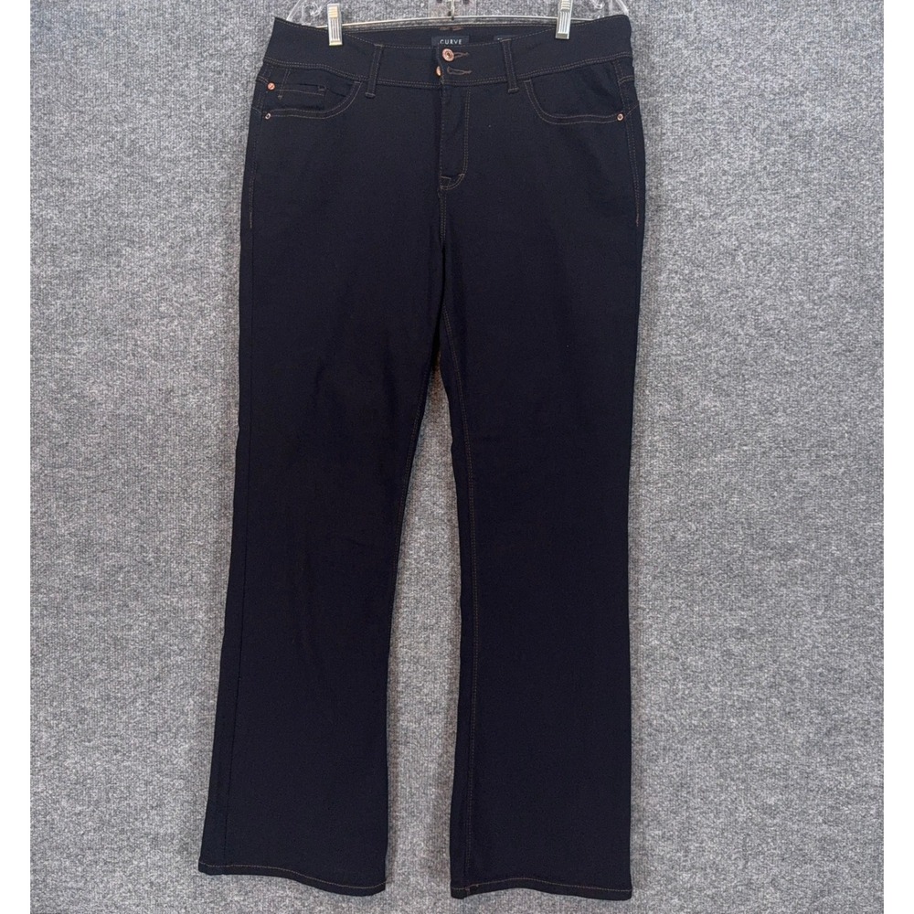 Curve Appeal Jeans Women 14 Black High Rise Bootcut Stretch Denim Casual
